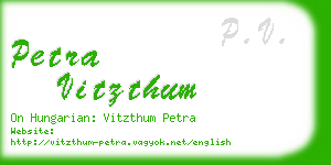 petra vitzthum business card